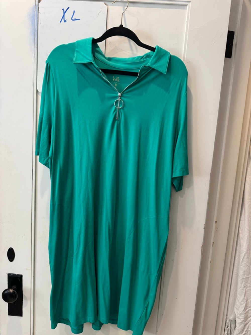 Bellini Teal Polo Midi Dress with Ring Zip